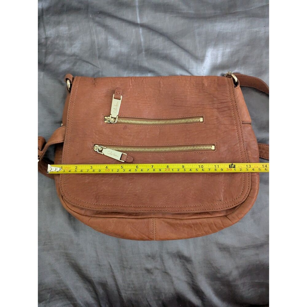 Cole Haan Leather Crossbody Bag Cognac Tan - Adjustable Strap - Picture 7 of 8